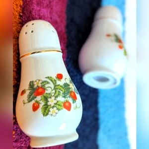 Vintage Avon Strawberry Porcelain Salt and Pepper Shakers